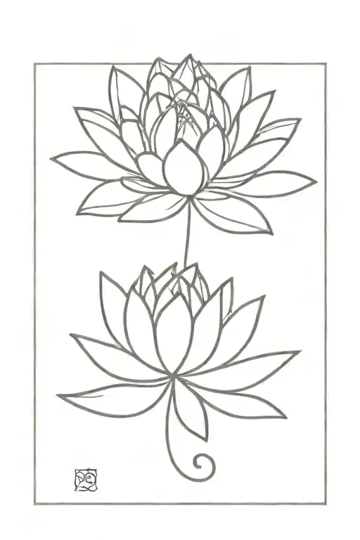 Lotus And Unalome Symbol