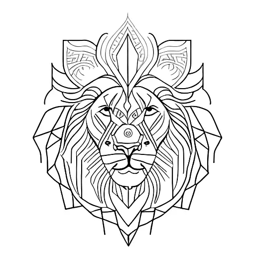 A Minimalist Tattoo Illustrating The Journey Of A Lion From Darkness To Light