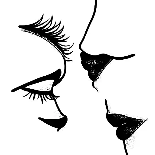 Fine Line Two Women Kissing