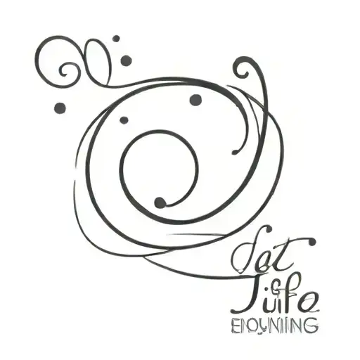 An Abstract Water Droplet Design With The Word 'Enjoying Life' Inside