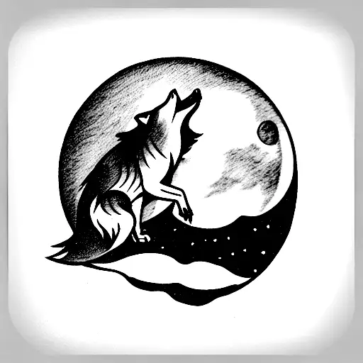 Wolf Howling At The Moon Tarot Card