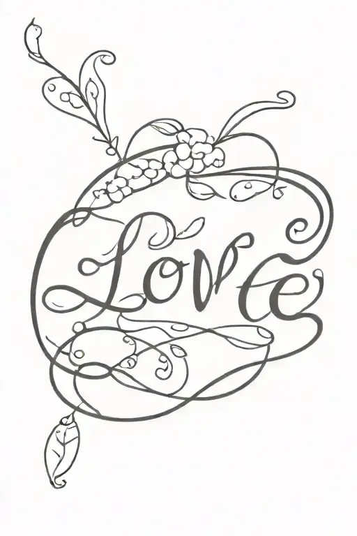 Word 'Love' Written Along