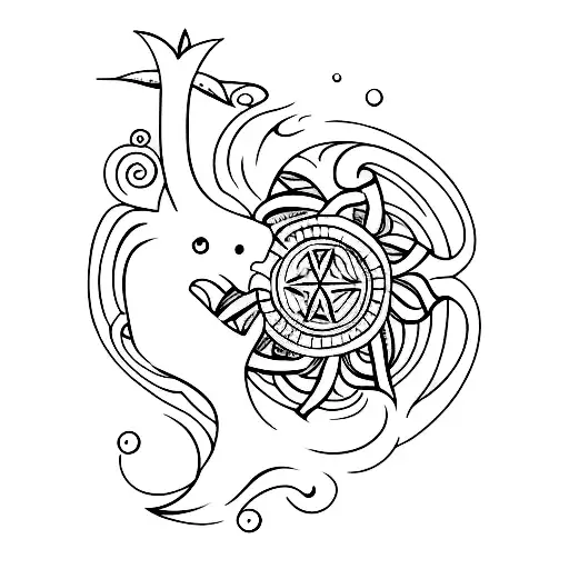 Draw A Beach Scene With A Spiritual Symbol Hidden Within