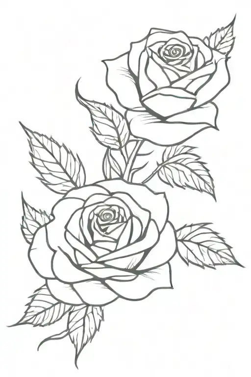 Roses With Thorns And Black Background