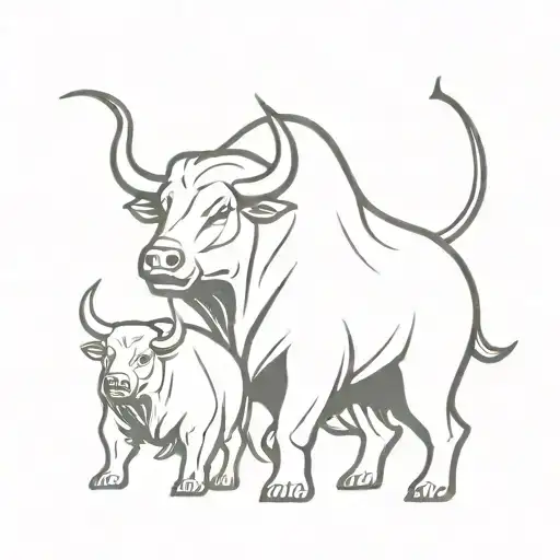 Excited Bull And Fearful Bear