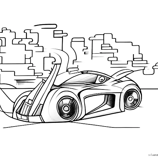 A Sleek And Futuristic Sports Car Racing Through A Cityscape