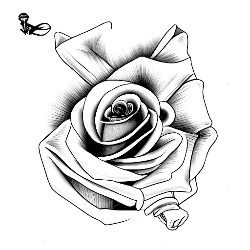 A Skeleton Hand Holding A Rose