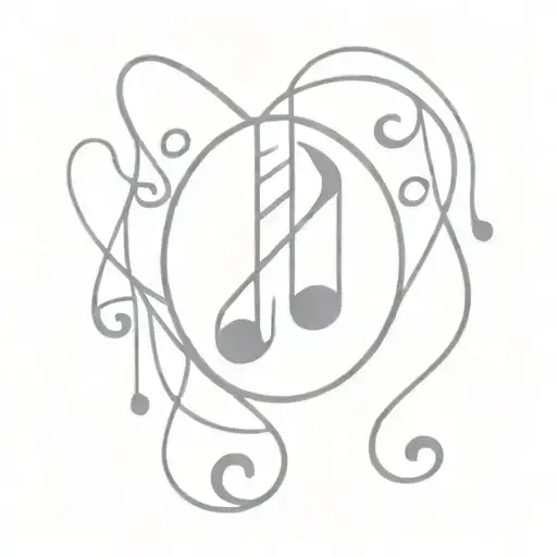 A Minimalist Design Of A Music Note Intertwined With Stitch From Lilo And Stitch