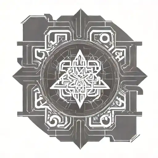 Stoic Symbol Combined Together With Galois Theory Equations Forming The Shape