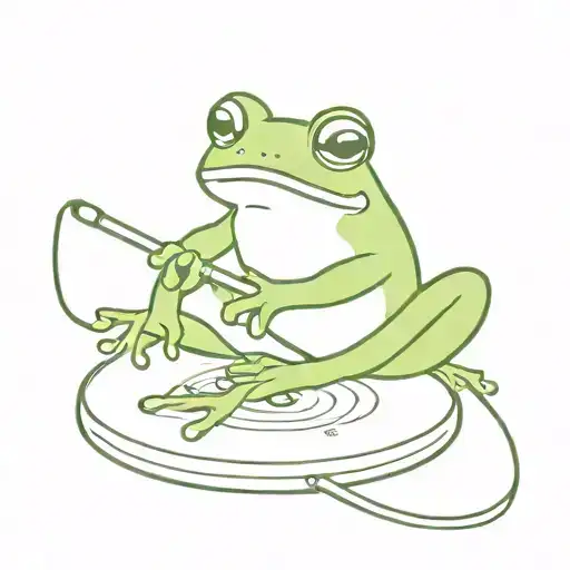 Frog With A Record Vinyls