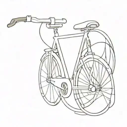 An Abstract Tattoo Combining The Shape Of A Bike With The Winding Canals Of Amsterdam