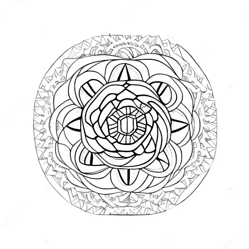Mexican Geometric Concentric Flower