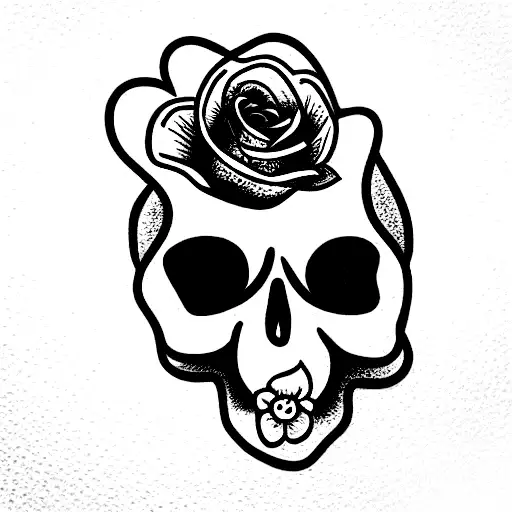 Cute Skull And Roses