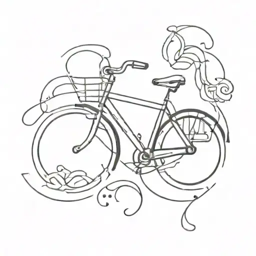 An Abstract Tattoo Combining The Shape Of A Bike With The Winding Canals Of Amsterdam