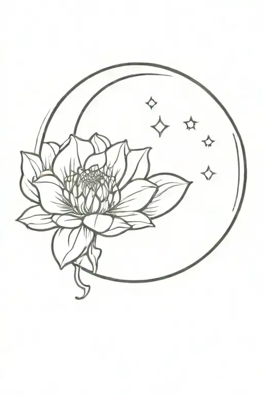 May Flower With Moon Intertwined