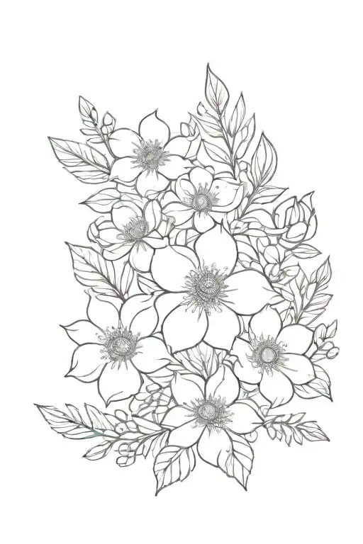 A Bouquet Of Flowers With Each Flower Symbolizing The Birth Month Of A Family Member