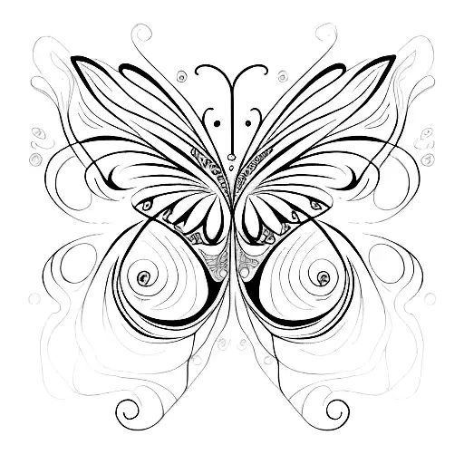 Abstract Butterfly With Flowing Liquid Patterns