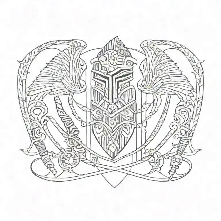 An Intricate Design Featuring Roman Soldier Armor With Maori Patterns And Skeletal Elements