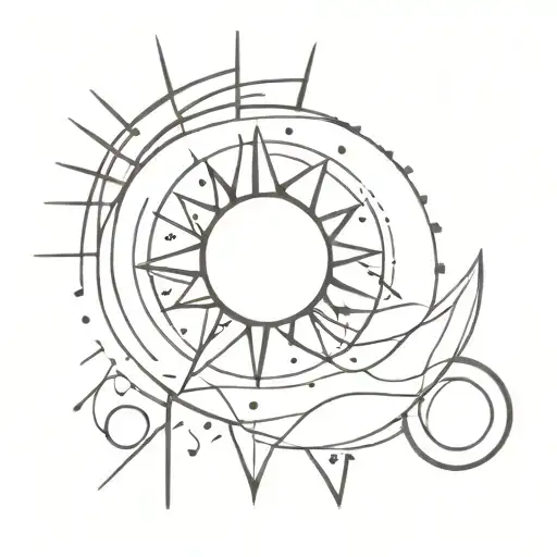 Abstract Representation Of The Sun With Geometric Shapes