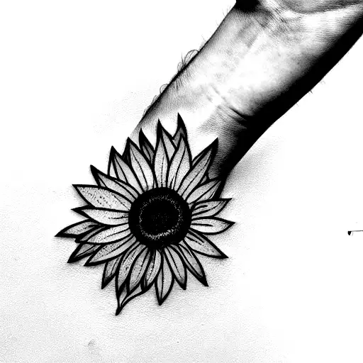 Stem And Different Types Of Leaves With A Sunflower At The Top