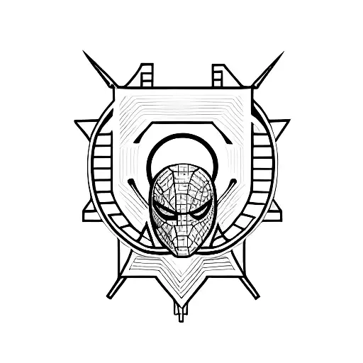 A Minimalist Tattoo Of A Superhero Symbol With Coding Elements Integrated Into The Design