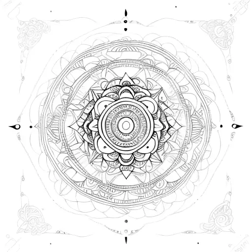 An Intricate Mandala Design With A Mysterious Moon At Its Center