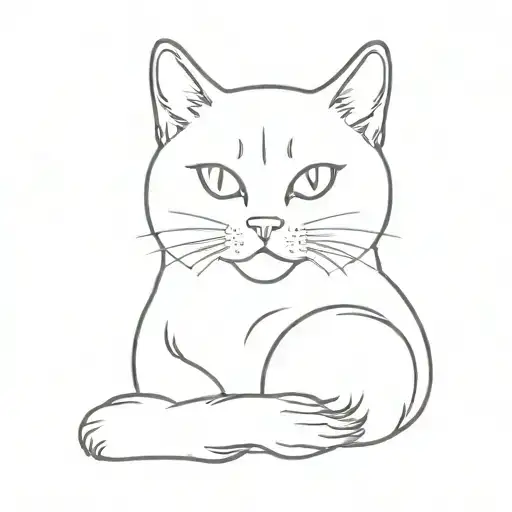 Cat Paw Outline With Persian Cat Inside