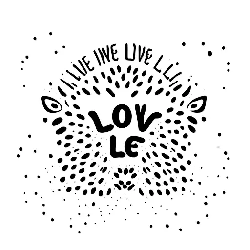 A Minimalist Tattoo Of A Dog Paw Print With The Word 'Love' Underneath