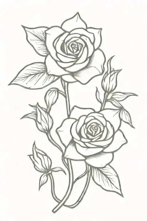 Rose And Narcissus Flower Intertwined