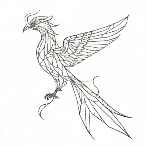 A Geometric Phoenix But More Regal And Detailed