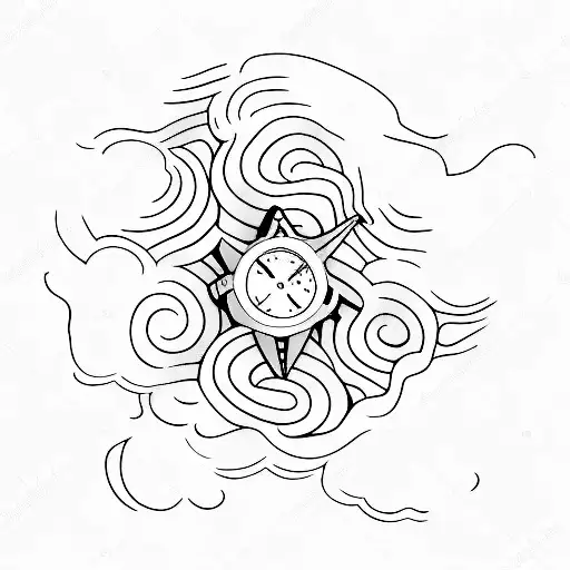 A Minimalist Tattoo Of A Peaceful Beach Scene With A Book Lying On A Towel