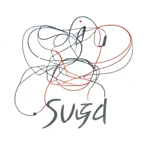 The Inscription Suga Is Connected With Red Thread And Music