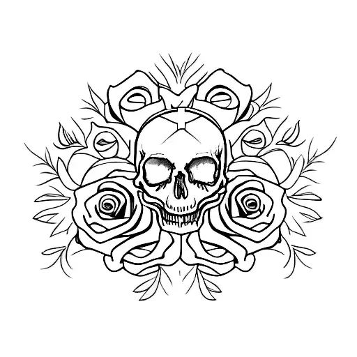 Two Skulls With A Rose