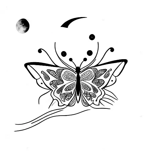 Butterfly With Moon