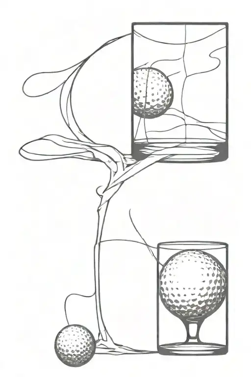 Golf Ball Merging Together To Form Drinking A Glass
