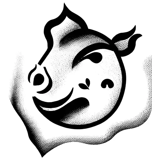 Pig With Rose And Hearts