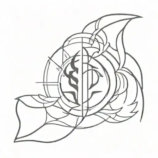 A Minimalist Tattoo Of A Traditional Cultural Symbol From A Country The Client Has Visited