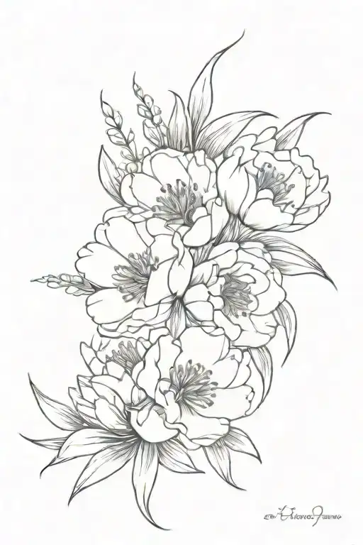 1 Peony Flowers And 1 Lilly Of The Water Flower Wrapped Together In A Bouquet By A Ribbon
