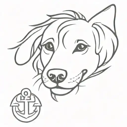 Shaggy Kokoni Dog Smiling And Anchor Connected