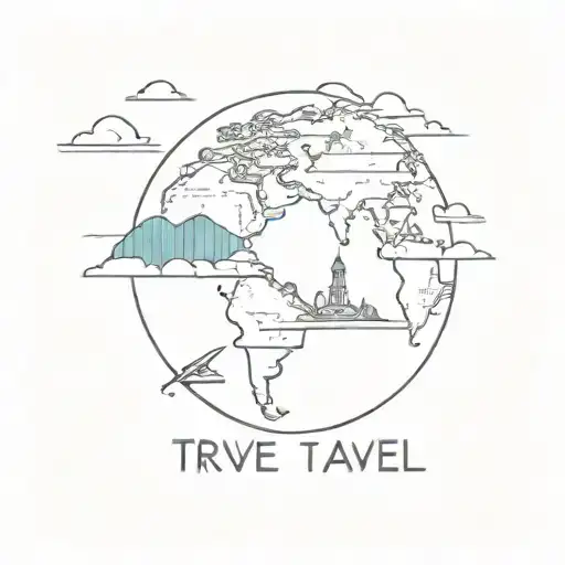 Travel Tattoo Design Featuring