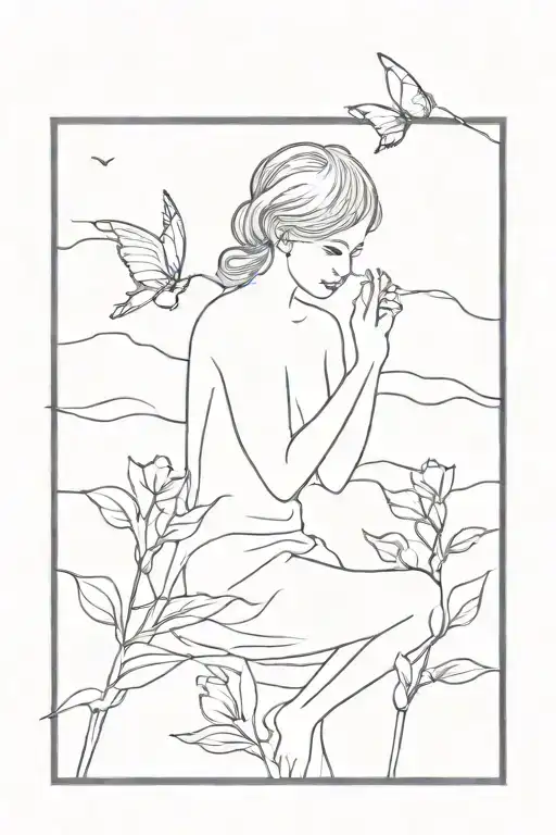 A Line Art Tattoo Reflecting Unrequited Love For The Girl Olesya