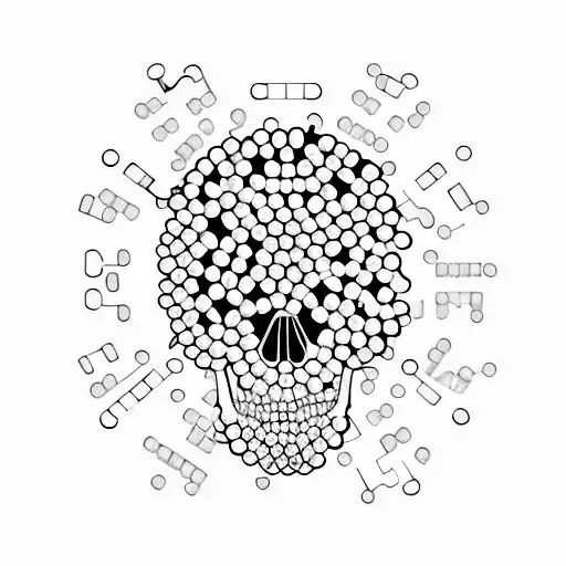 Skull Made Up Of Computer Keys
