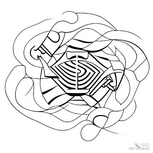 Sleek Sports Car Silhouette With Tire Tracks