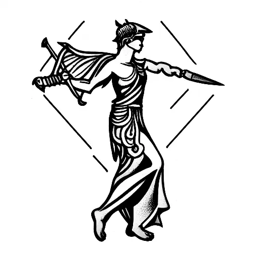 Athena Holding A Sword