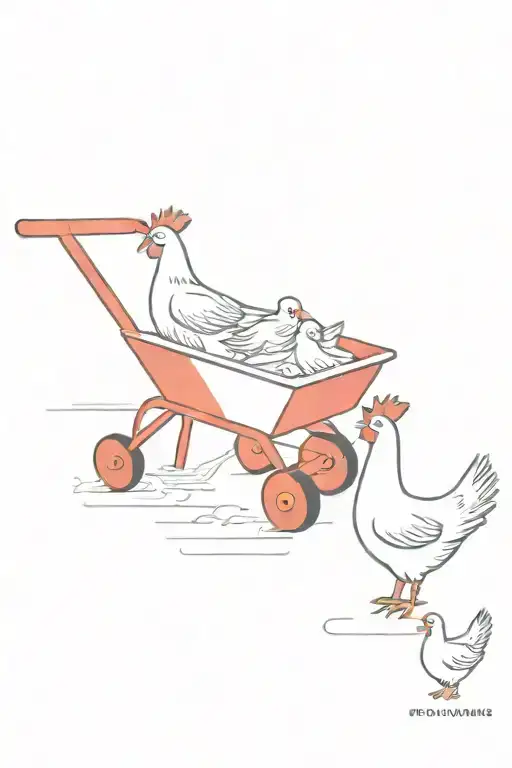 So Much Depends Upon A Red Wheelbarrow Glazed With Rain Water Next To The White Chickens