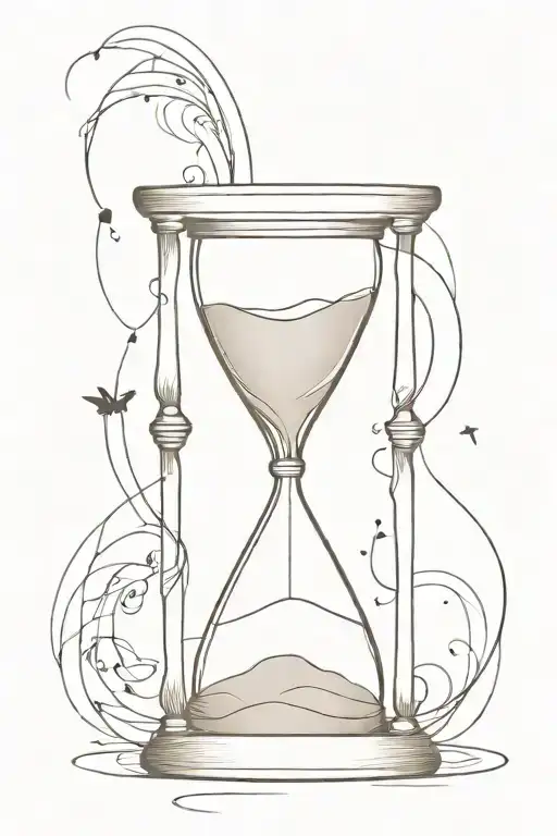 An Hourglass Filled With Flowing Words Instead Of Sand