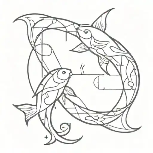 Combine The Pisces And Aires Zodiac Symbols Into A Unique And Intricate Design