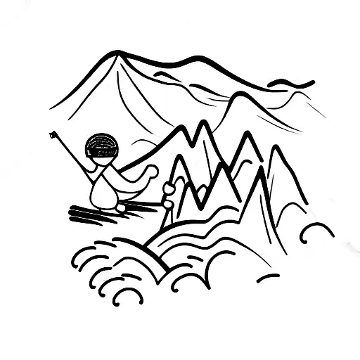 A Skier Gracefully Gliding Down A Mountain Slope