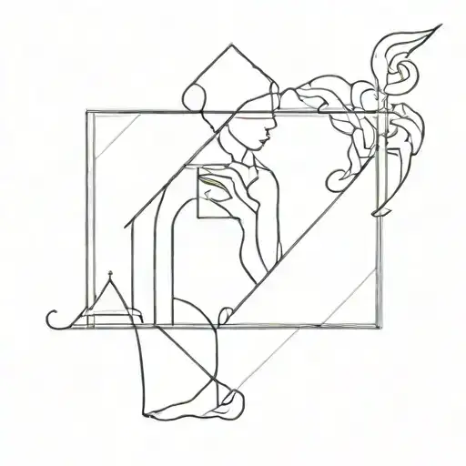 A Geometric Tattoo Design Symbolizing Unrequited Love For The Girl Olesya