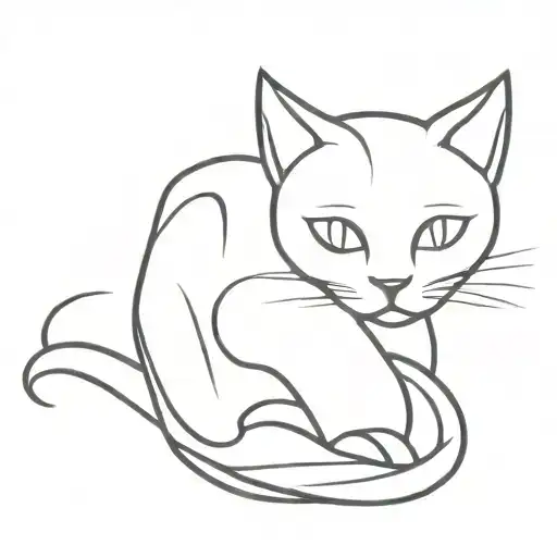 Cat Silhouette Intertwined